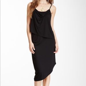 Asymmetrical black cami dress